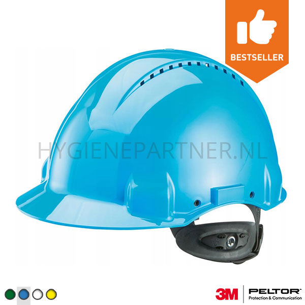 105829.030 3M Peltor G3000 veiligheidshelm ABS 4-punt draaiknop blauw