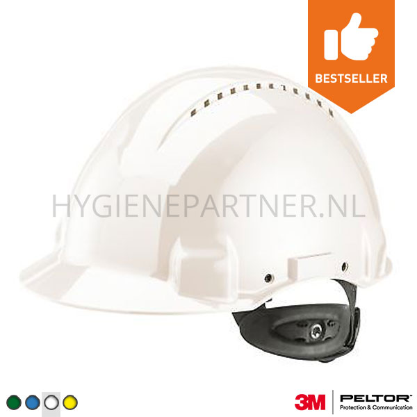 105829.050 3M Peltor G3000 veiligheidshelm ABS 4-punt draaiknop wit