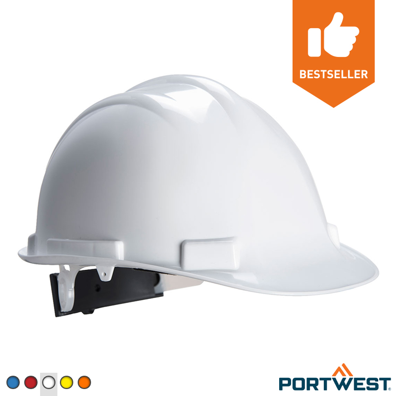 PB801040-50 Portwest PS57 Expert Base veiligheidshelm HDPE 4-punt draaiknop wit