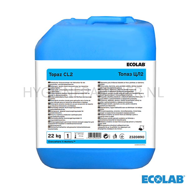 RD051041 Ecolab Topaz CL2 chloorhoudend alkalisch reinigingsmiddel 22 kg