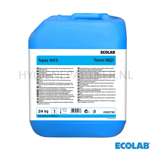 RD051042 Ecolab Topaz MD3 alkalisch reinigingsmiddel met schuimversterker 24 kg