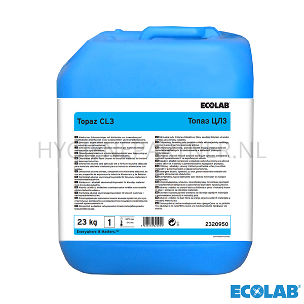 RD051052 Ecolab Topaz CL3 chlooralkalisch schuimreinigingsmiddel 23 kg