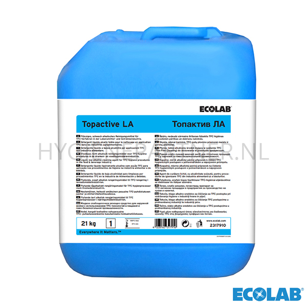 RD051065 Ecolab P3-topactive LA vloeibaar licht alkalisch reinigingsmiddel jerrycan 21 kg
