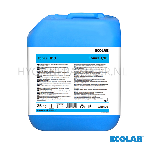 RD051084 Ecolab Topaz HD3 zeer sterk alkalisch reinigingsmiddel 25 kg