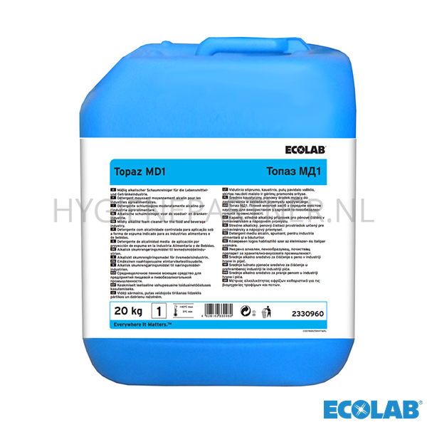 RD051091 Ecolab Topaz MD1 mild alkalisch schuimreinigingsmiddel 20 kg