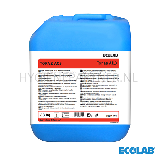 RD051101 Ecolab Topaz AC3 zuur schuimreinigingsmiddel 23 kg (BE)