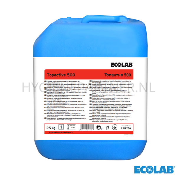 RD051131 Ecolab Topactive 500 vloeibaar zuur reinigingsmiddel jerrycan 25 kg (BE)