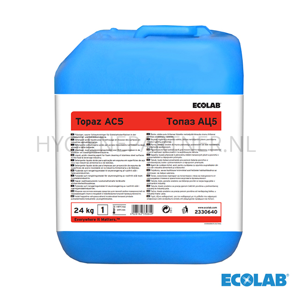 RD051143 Ecolab Topaz AC5 vloeibaar zuur reinigingsmiddel jerrycan 24 kg (BE)