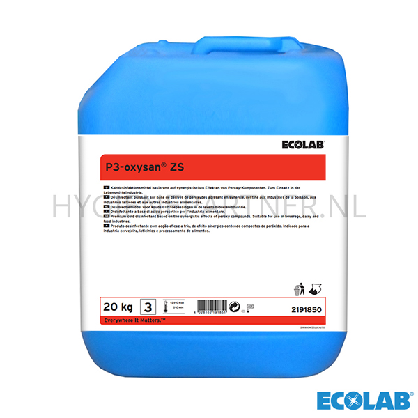 RD101138 Ecolab P3-oxysan ZS vloeibaar perazijnzuur desinfectiemiddel jerrycan 20 kg (BE)