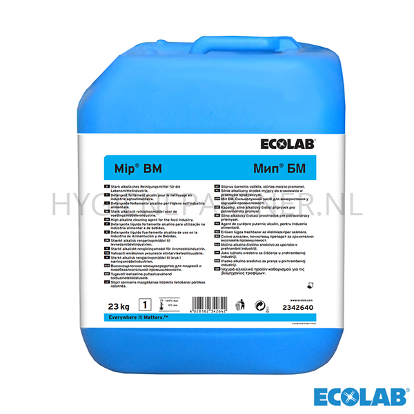 RD101157 Ecolab Mip BM vloeibaar sterk alkalisch CIP reinigingsmiddel jerrycan 12 kg