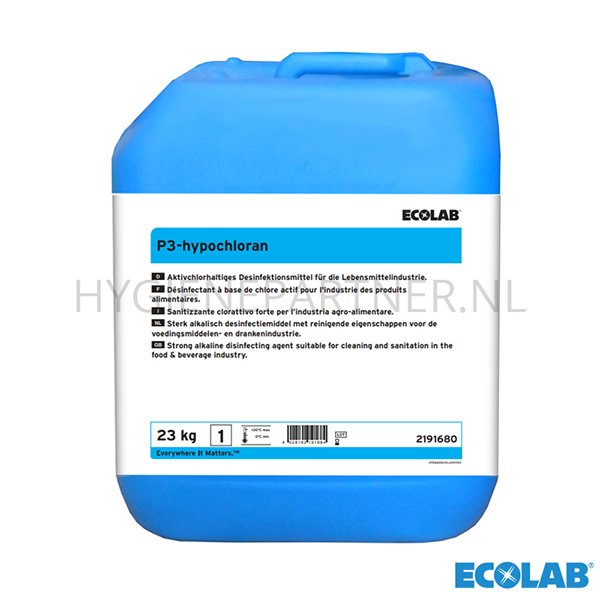 RD101130 Ecolab P3-hypochloran snelwerkend desinfectiemiddel CIP 23 kg (BE)