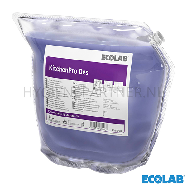 RD101154 Ecolab Kitchenpro DES vloeibaar chloor desinfectiemiddel 2x2 liter