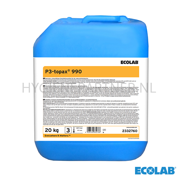 RD101173 Ecolab P3-topax 990 neutraal desinfectiemiddel 20 kg (BE)