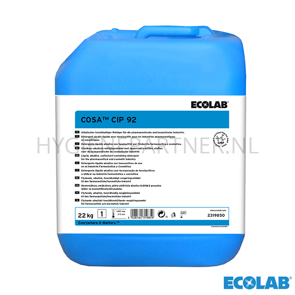 RD151060 Ecolab Cosa CIP 92 alkalisch reinigingsmiddel CIP 22 kg