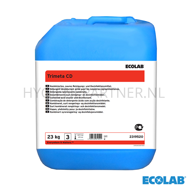 RD151259 Ecolab Trimeta CD vloeibaar melkzuur-glycolzuur desinfectiemiddel jerrycan 23 kg (BE)