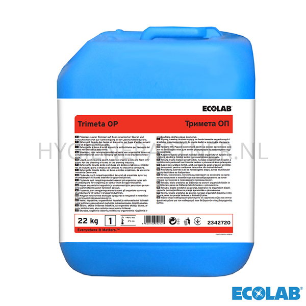 RD151156 Ecolab Trimeta OP vloeibaar zuur CIP reinigingsmiddel jerrycan 22 kg