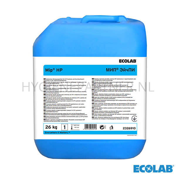 RD151270 Ecolab Mip HP vloeibaar alkalisch CIP reinigingsmiddel jerrycan 26 kg (BE)