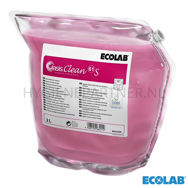 RD401086 Ecolab Oasis Clean 61 S zure sanitairreiniger 2x2 liter