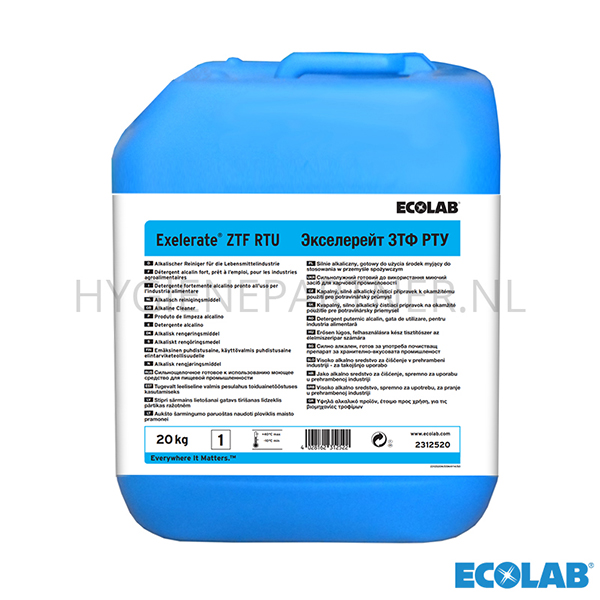 RD501022 Ecolab Exelerate ZTF RTU reinigingsmiddel 20 kg (BE)