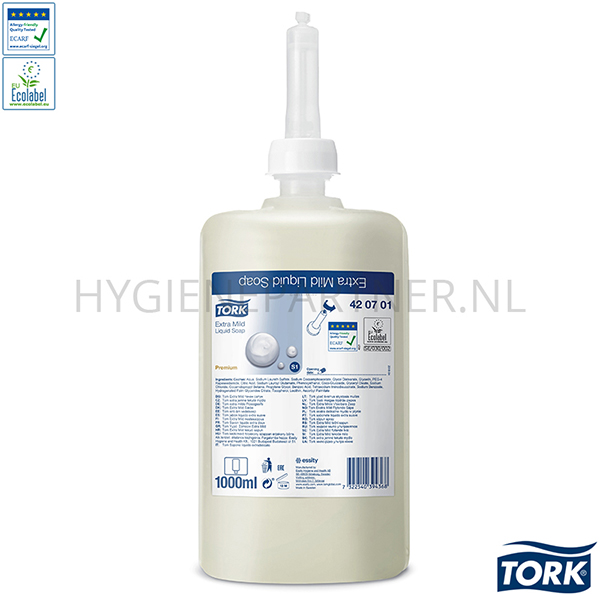 RD601016 Tork Extra Mild Liquid Soap voor dispenser S1 1000 ml