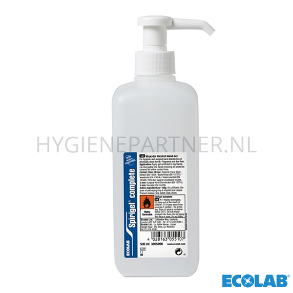 RD601018 Ecolab Spirigel Complete virucide gel handdesinfectie doseerpomp 500 ml