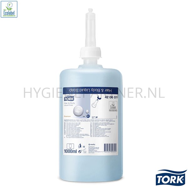 RD601123 Tork Hair & Body vloeibare zeep voor dispenser S1 1000 ml
