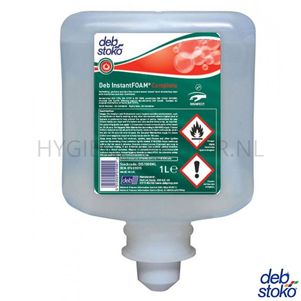RD601311 Deb InstantFOAM Complete Optidose handdesinfectieschuim alcohol 1 liter (BE)