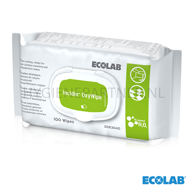 RD801036 Ecolab Incidin OxyWipe reinigings- en desinfectiedoekjes wit