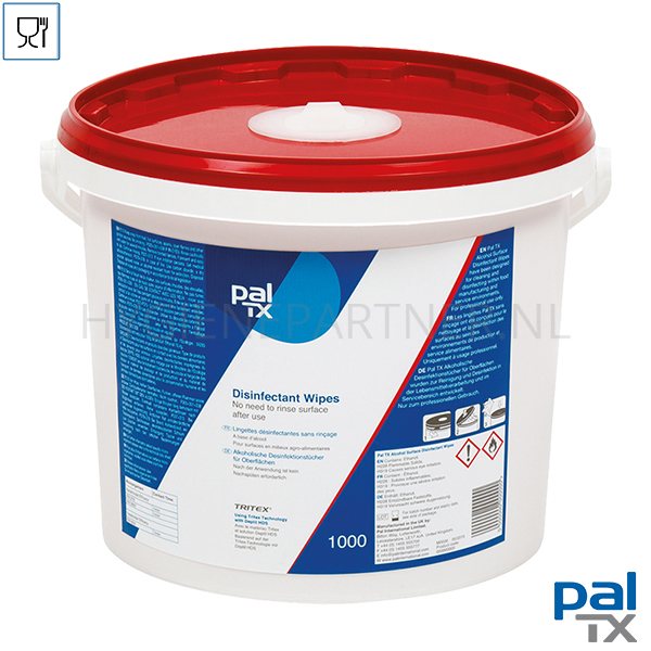 RD801073 PAL TX IPA desinfectie wipes oppervlakken food safe emmer 1000 stuks
