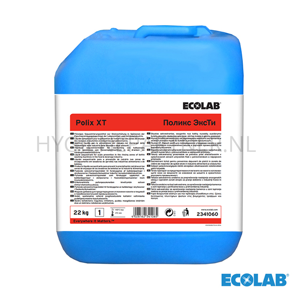 RD851009 Ecolab Polix XT vloeibare hardheidsstabilisator reinigingsmiddel CIP 22 kg