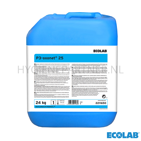 RD851021 Ecolab P3-Oxonet 25 vloeibaar alkalisch CIP reinigingsmiddel jerrycan 24 kg (BE)
