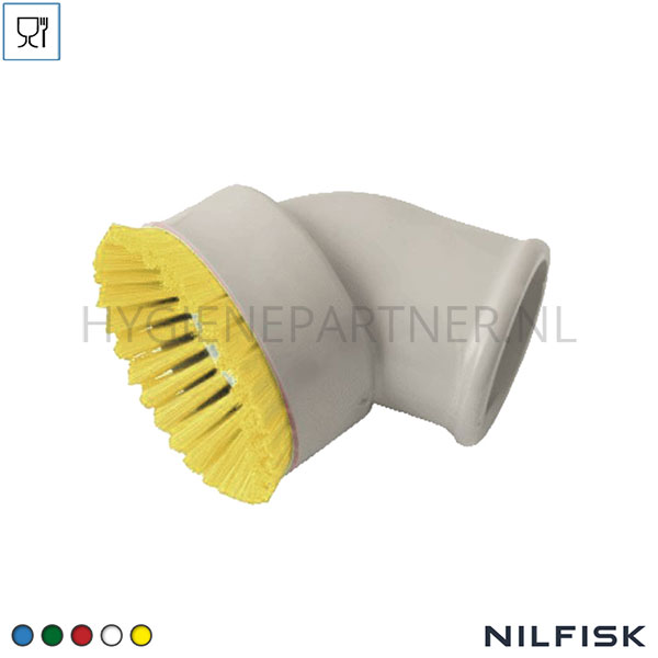 RT421289-60 Nilfisk opzetstuk 70 mm met ronde borstel 50 mm NBR borstelharen geel