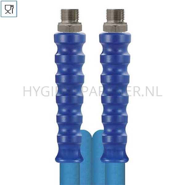 116001.030 Foodjet DN12 reinigingsslang met RVS koppelingen 1/2'' BUD-BUD blauw 10 meter
