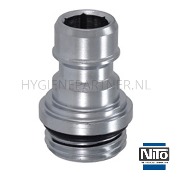 RT821306 Adapter 1/2 inch NITO RVS 1/2 inch buitendraad