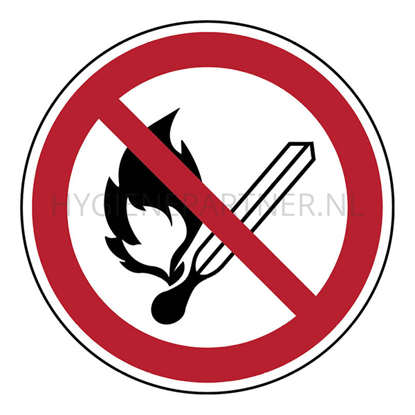 SB051865 Sticker vuur, open vlam en roken verboden P003 rond