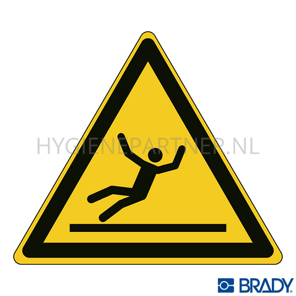 SB051901 Brady sticker pictogram waarschuwing glad oppervlak driehoek W011