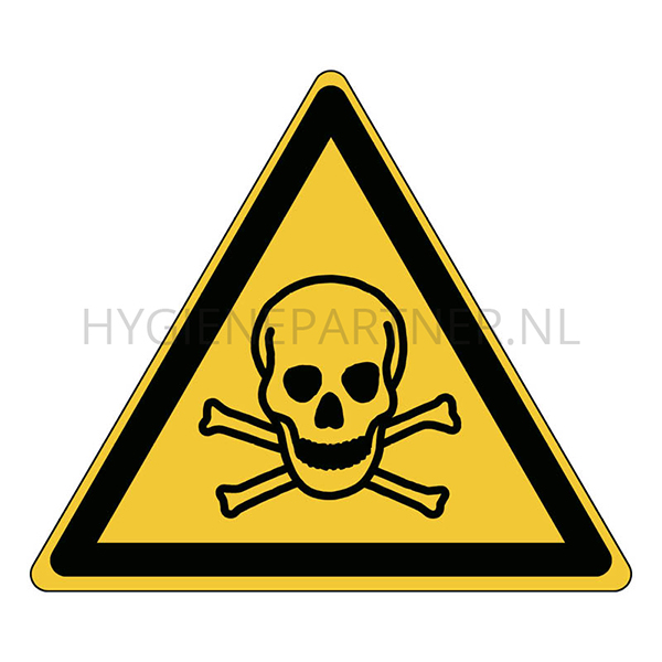 SB051914 Sticker waarschuwing giftige stoffen W016 driehoek