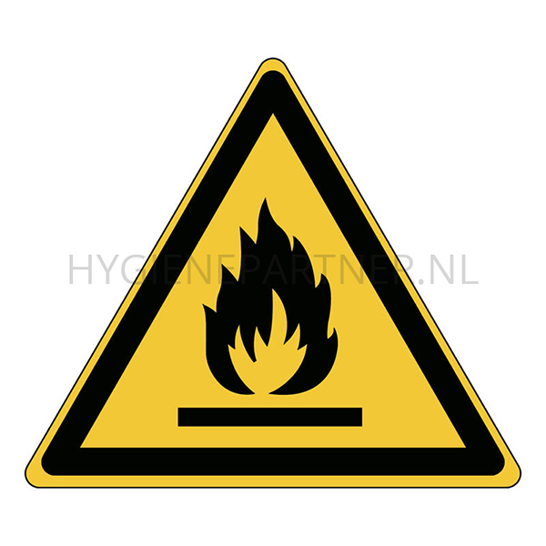 SB051942 Sticker waarschuwing ontvlambare stoffen W021 driehoek