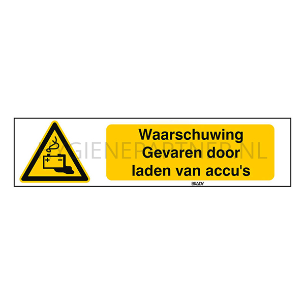SB051964 Sticker waarschuwing gevaren door laden van accu W026 horizontaal