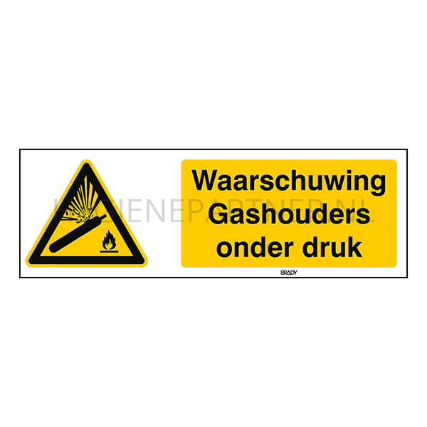 SB051979 Sticker waarschuwing gashouders onder druk W029 horizontaal
