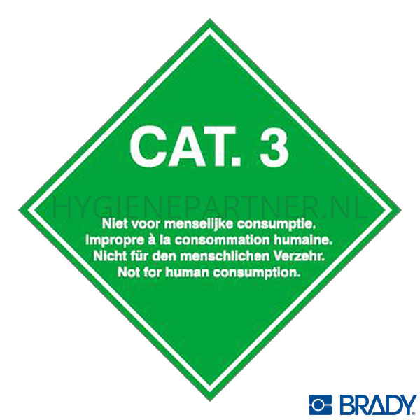 SB053588-20 Brady sticker Cat.3 transport van dierlijke bijproducten 100x100 mm