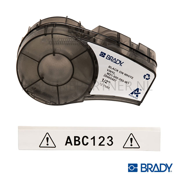 SB501032-50 Label Brady XC-500-595-WT-BK 12,7 mm zwart op wit