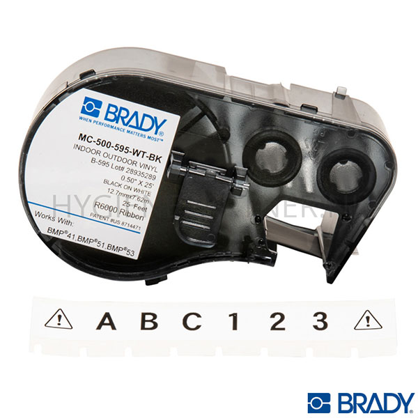 SB501035-50 Label Brady MC-500-595-WT-BK 12,7 mm zwart op wit