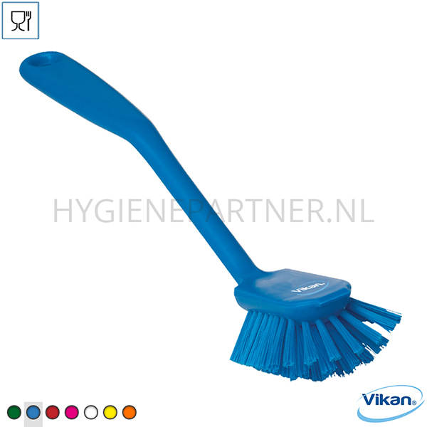 VK101005-30 Vikan 42373 afwasborstel medium met schraaprand 280 mm blauw