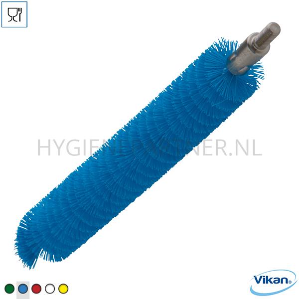 VK201032-30 Vikan 53653 pijpborstel medium voor flexibele doorvoerkabel 20x200 mm blauw