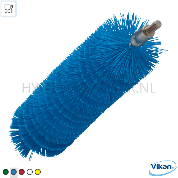 VK201033-30 Vikan 53683 pijpborstel medium voor flexibele doorvoerkabel 40x200 mm blauw