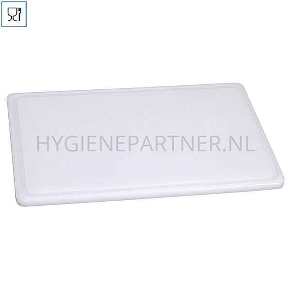 Ramkoers grafisch Gemarkeerd Snijplank kunststof met groef en anti-slip 600x400x20 mm wit |  Hygienepartner.nl