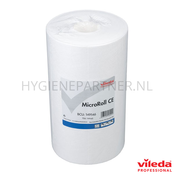 104273.050 Vileda Professional MicroRoll microvezeldoek 25x35 cm 200 vel wit