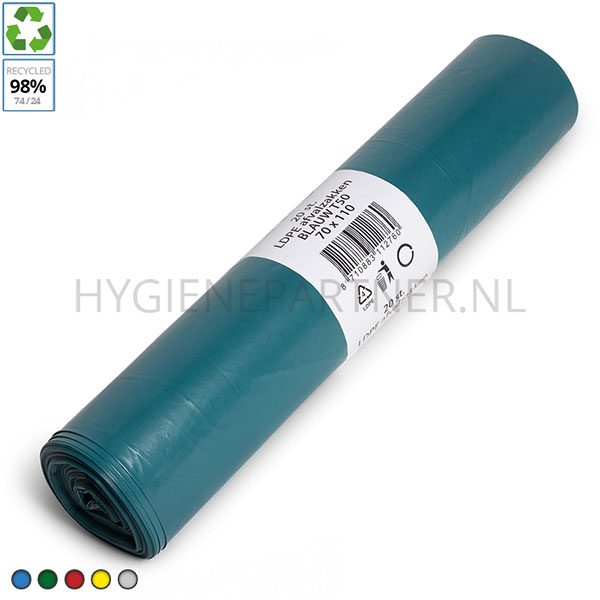 ZF051003 Afvalzakken blauw LDPE gerecycled T50 70x110 cm