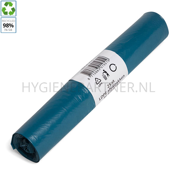 ZF051040 Afvalzakken blauw LDPE gerecycled T30 60x70 cm